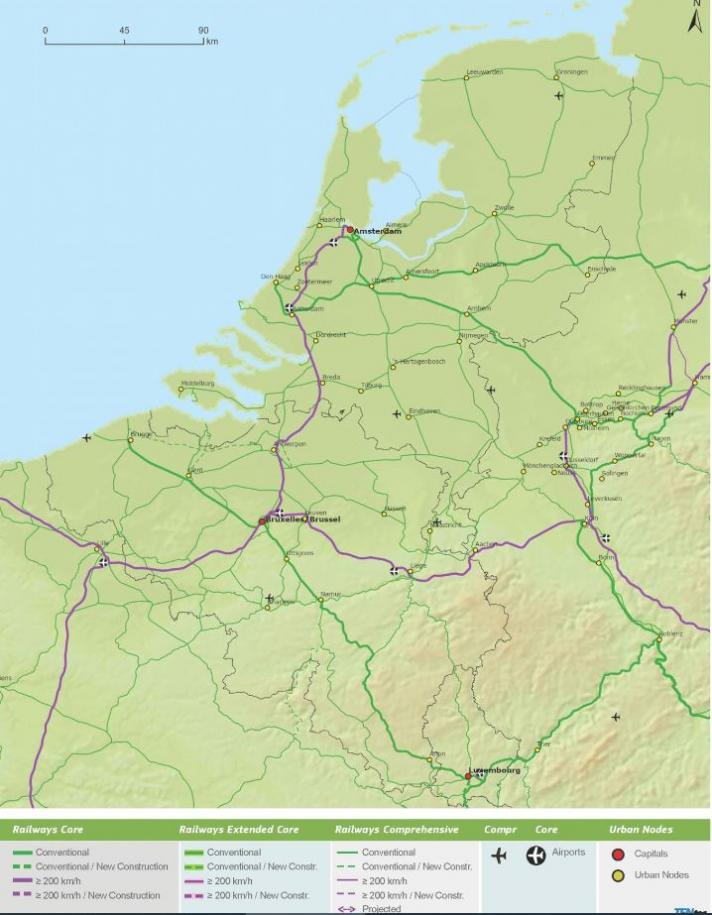 Treinverbinding voor passagiers; Nederland,België en Luxemburg