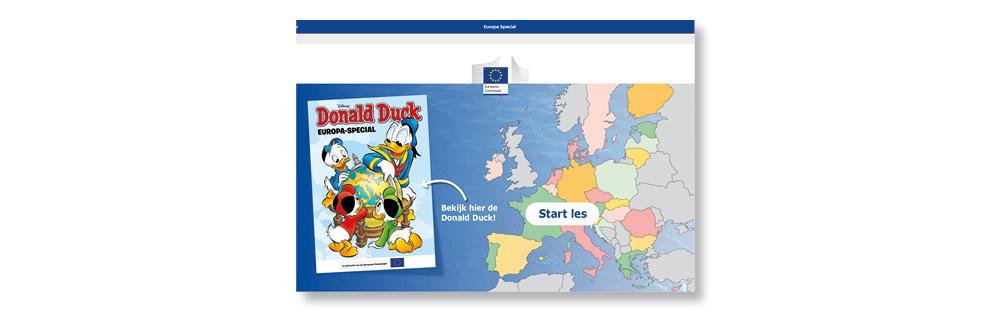 Donald Duck online lesmateriaal behorende bij Europa Donald Duck