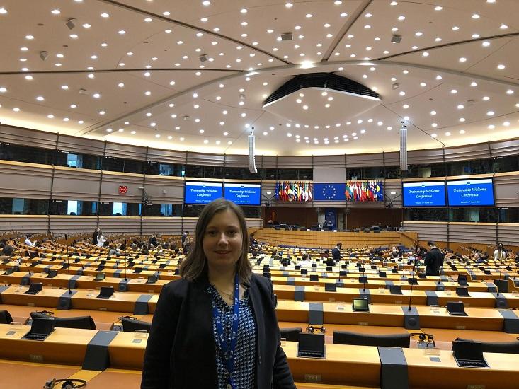 Marloes op bezoek in het Europees Parlement