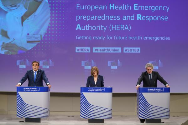 Press conference by Margaritis Schinas, Vice-President of the European Commission, Stella Kyriakides and Thierry Breton, European Commissioners, on the launch of the European Health Emergency Preparedness and Response Authority (HERA) 