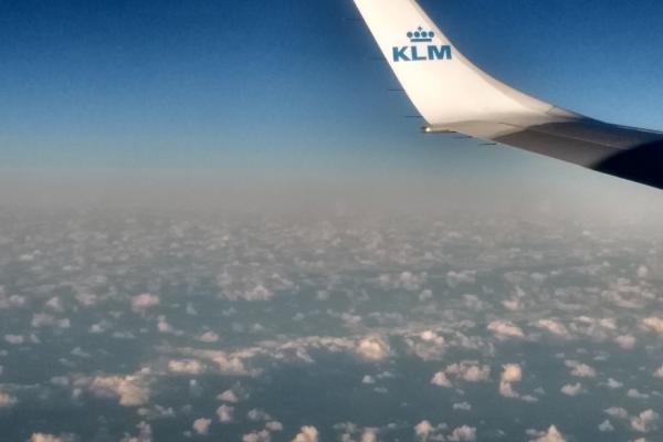 KLM vlucht naar Nederland