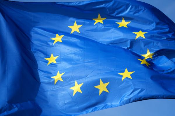 De Europese vlag wappert